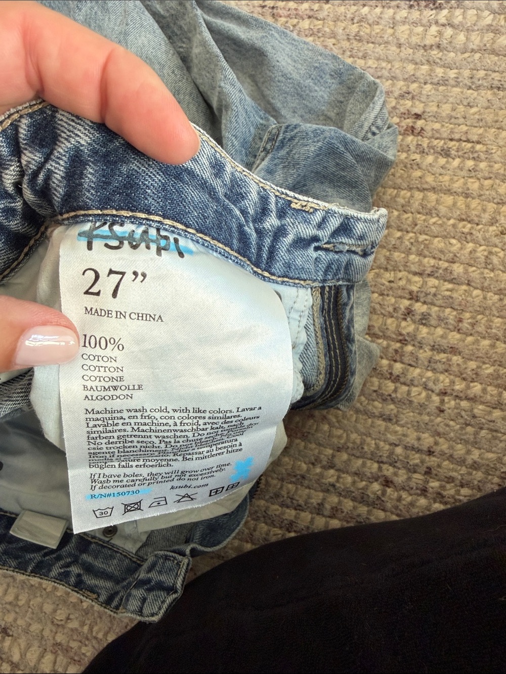 Ksubi Light Blue Denim Boyfriend Jeans with Star Patch - Picture 2 of 4